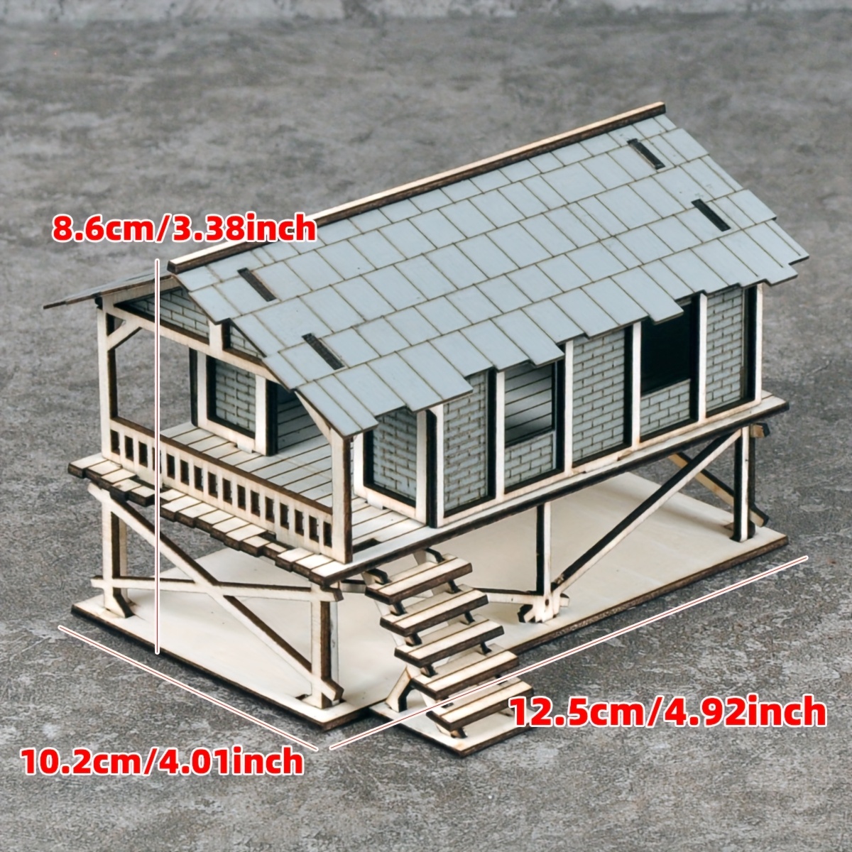 Architectural Model Sand Table Southeast Asian Log Cabin Diorama