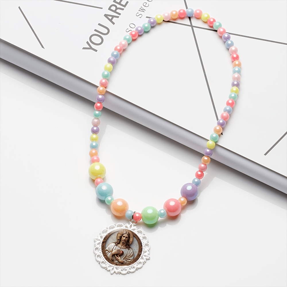 2pcs Sacred Heart Necklace and Bracelet Set