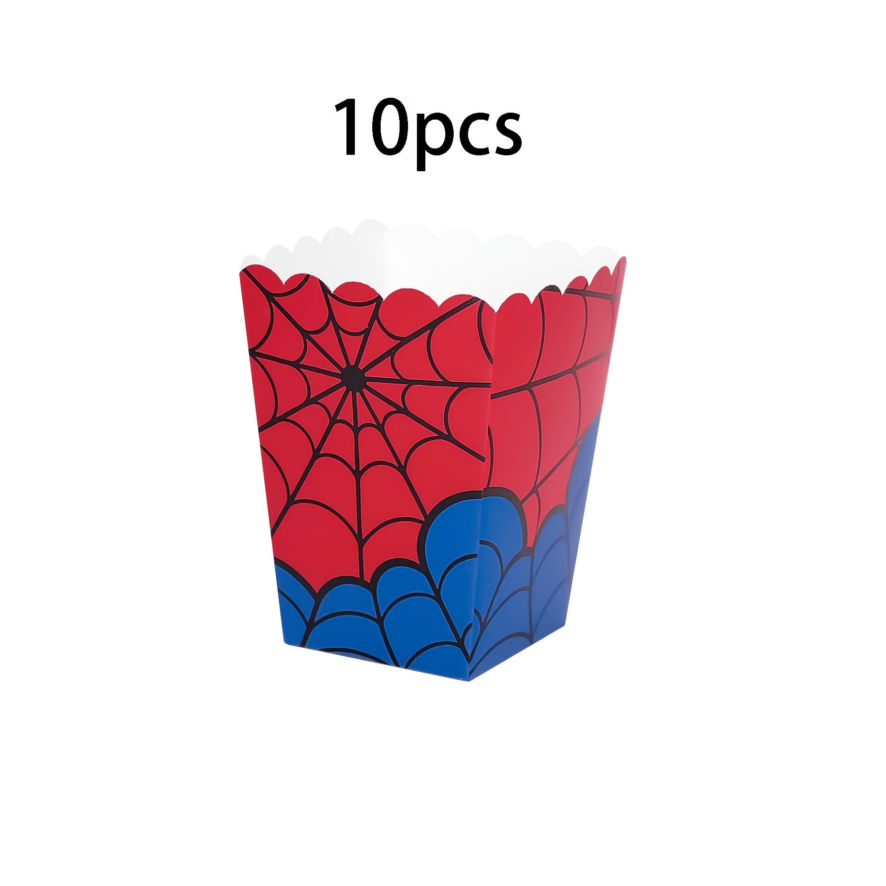 TEMU 10pcs/30pcs/50pcs Halloween Spiderweb Cartoon Popcorn Box Disposable Paper Container With Spiderweb Pattern; Suitable For Halloween And Birthday