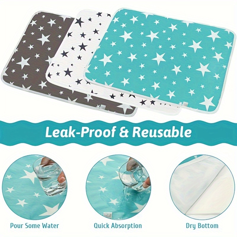 

Star Pattern Leak-proof & Reusable Pet Pee Pad, Quick Absorption And Dry Bottom, With Hook Design For Cages, Small Animal Bedding