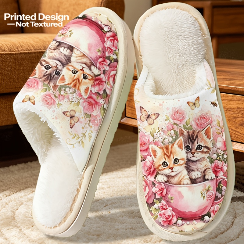 TEMU Printed Design Non-textured New Arrival 2026 Women's Indoor Slippers Bedroom Slippers With Lightweight Casual Printed House Shoes Gift , Women