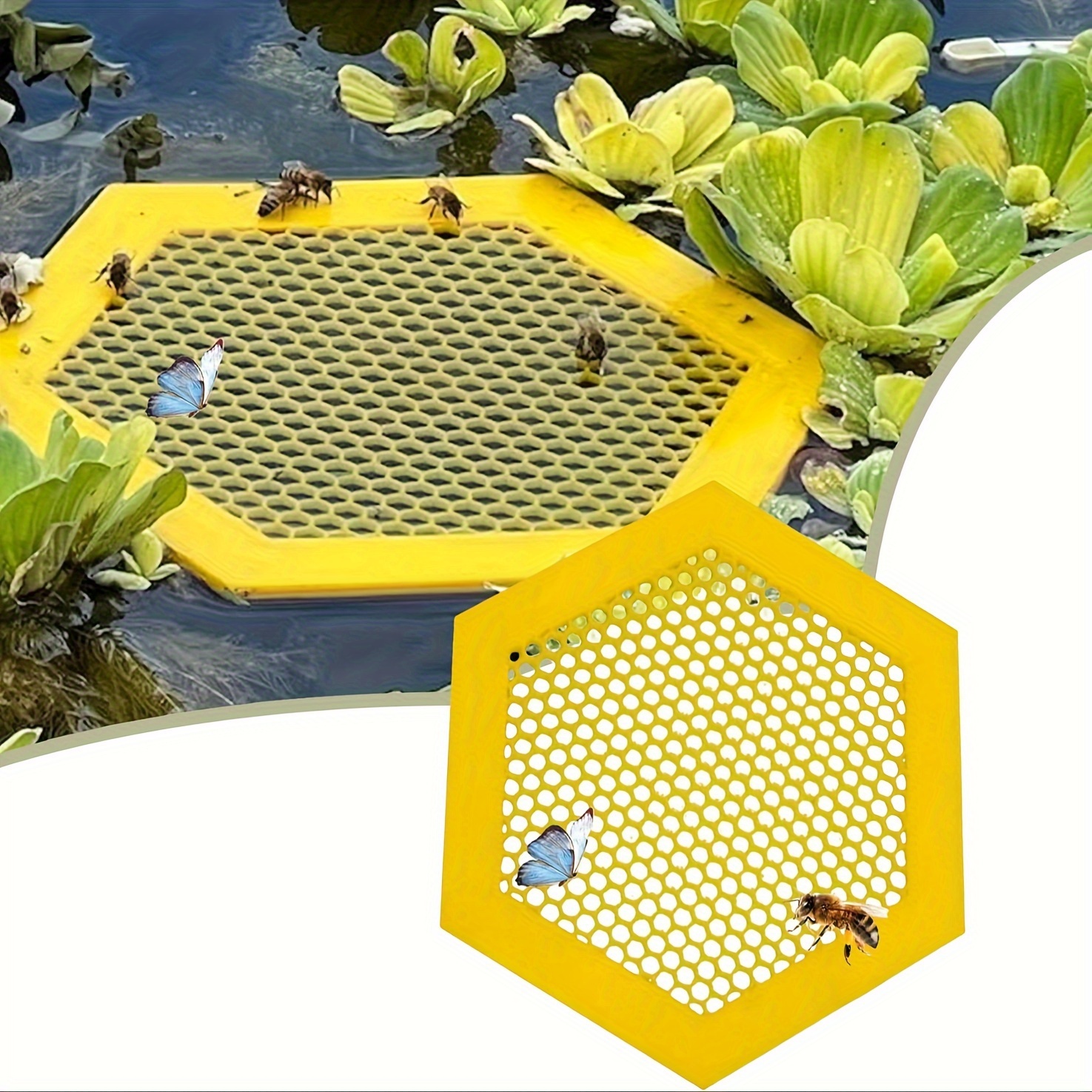

Bee-friendly Floating Waterer - Durable Plastic Insect Drinking Dish For Beehives