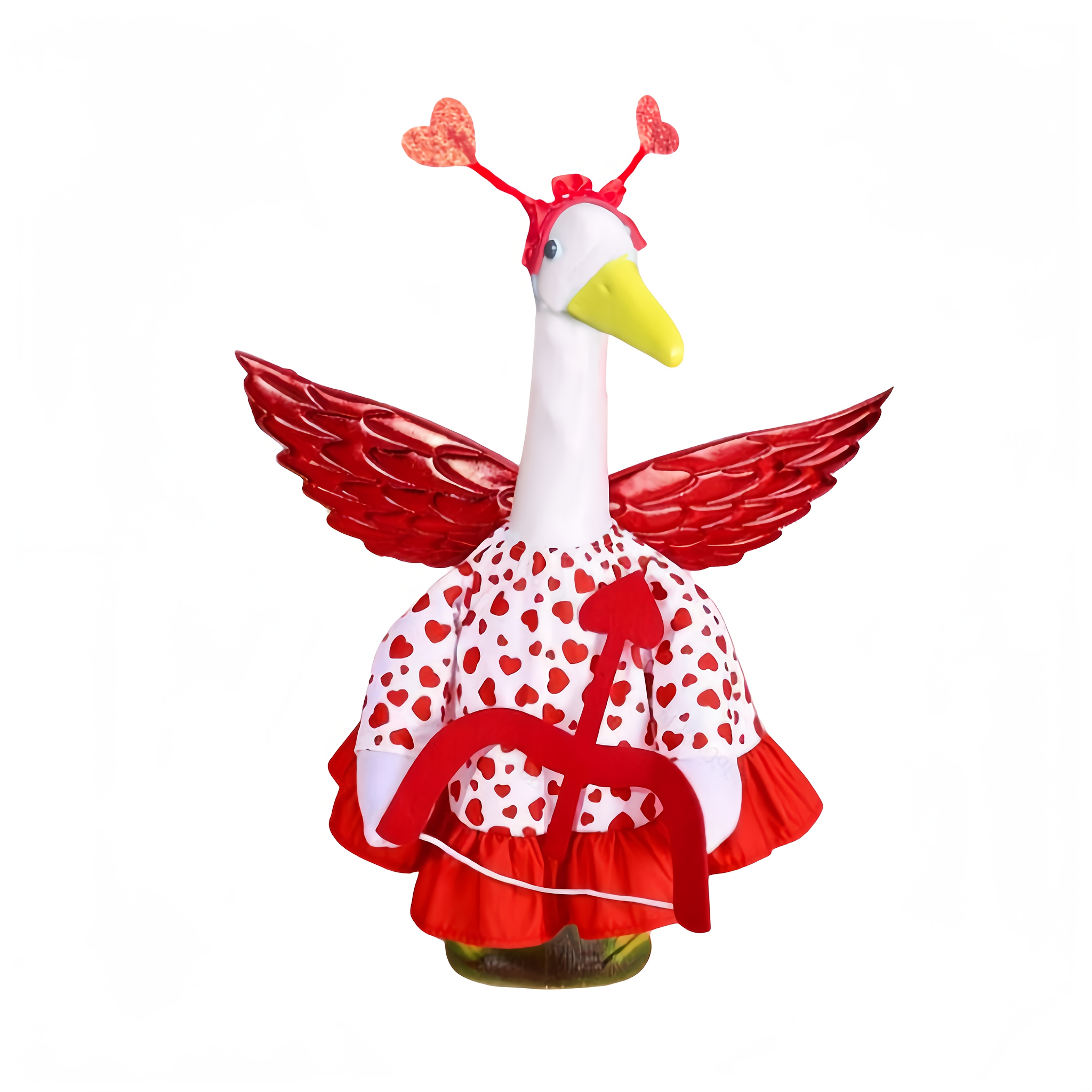 TEMU Ensemble de costume de Cadeau de Saint-Valentin pour porche, 2 pièces, comprenant une robe à imprimé de cœur rouge, un bandeau à flèche de et un
