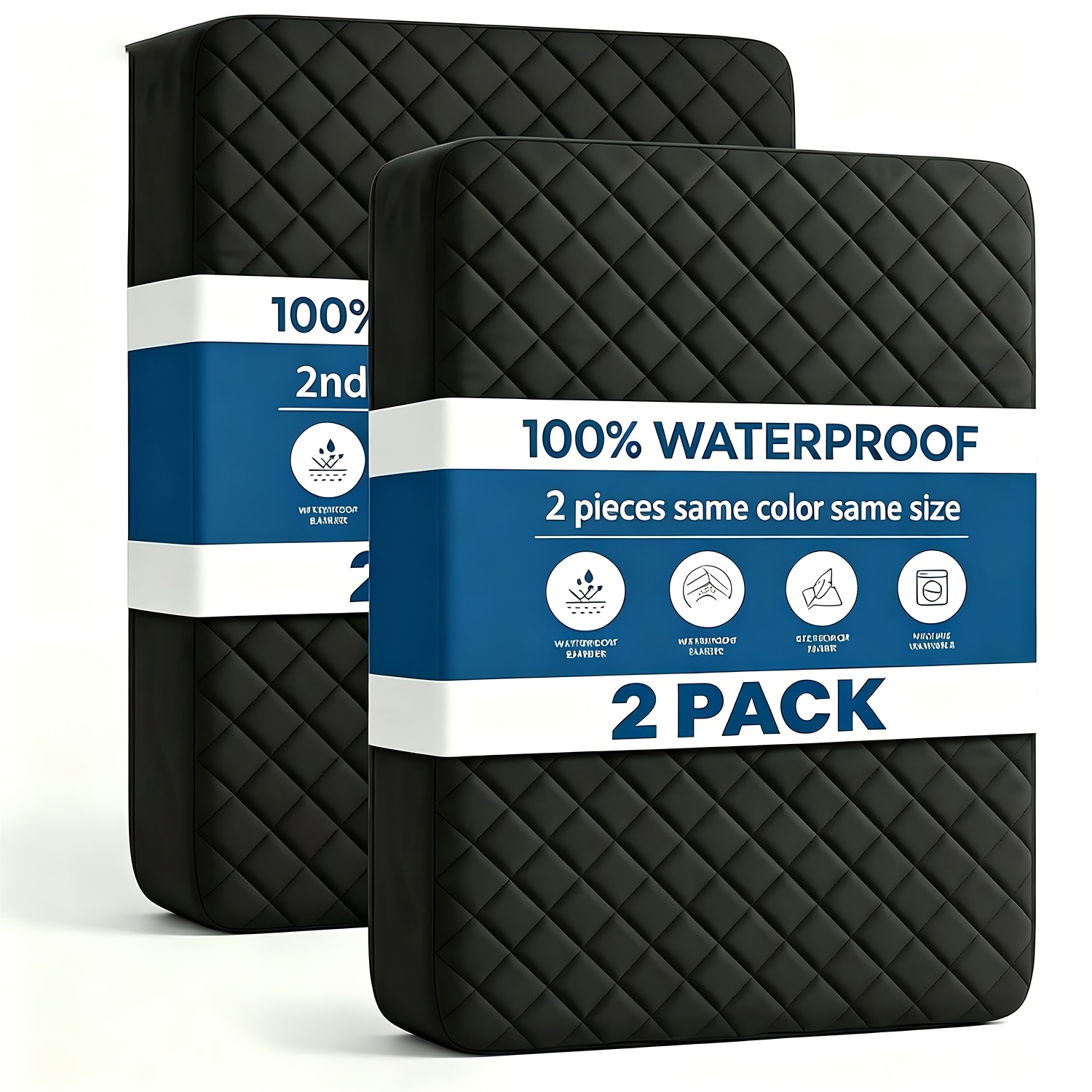 TEMU 2 Pack Waterproof Cotton Mattress Protector - Luxury 100% Waterproof Quilted Mattress Protector For Hot Sleepers- Machine Washable, Breathable,