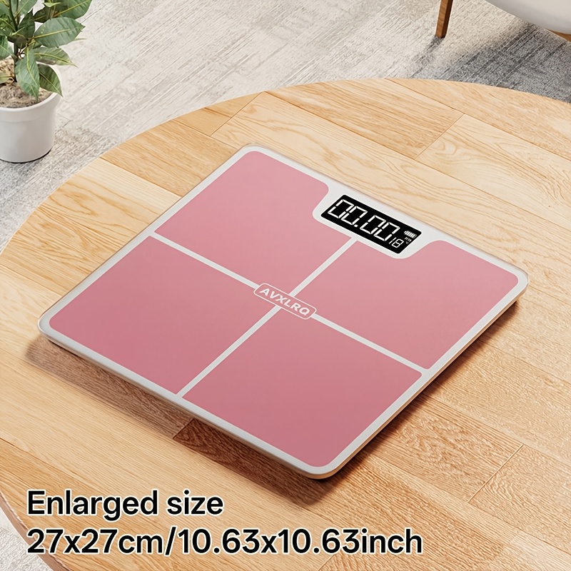 TEMU High-precision Bathroom Scale, Ultra-thin Lcd Display Electronic Body Scale With Temperaturedisplay, Automatic Weighing, Weighing Up To 180kg,