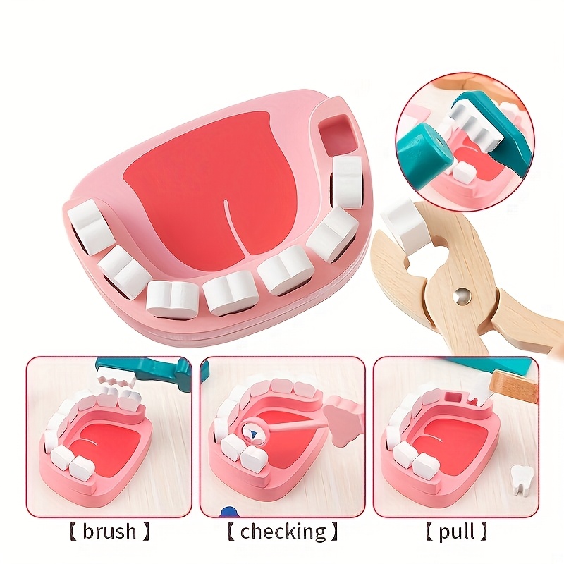 Wooden Medicine Box & Dental Toy Set for Kids