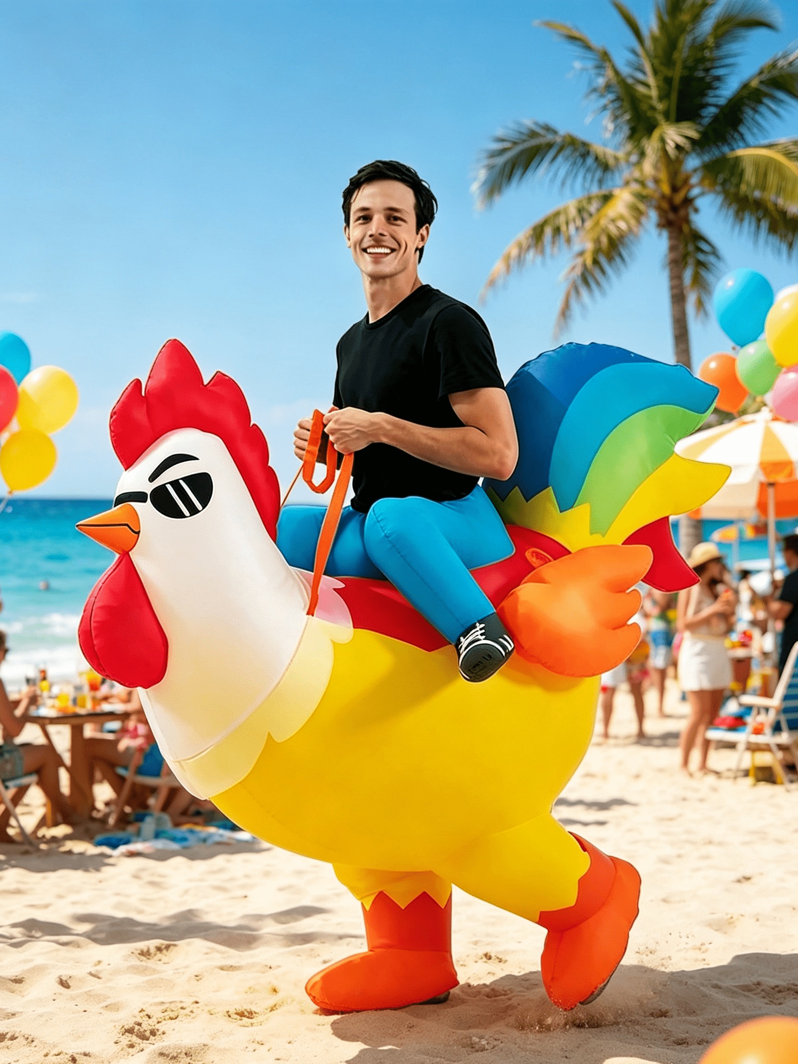 Funny Rooster Inflatable Costume for Halloween & Christmas