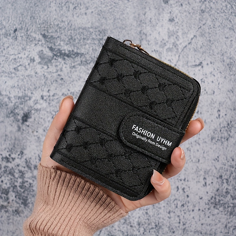 Fashion Embroidered Women's Short Bifold Wallet, Multi-functional Cardholder With Multiple Card Slots
