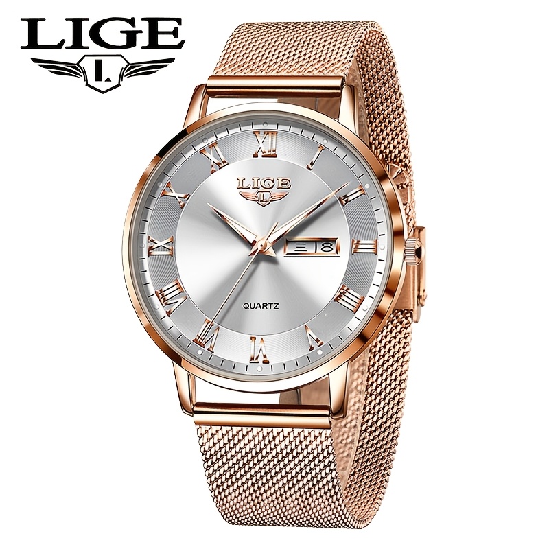Image of Lige Watches Elegant Premium Watches, Fashion Minimalist Quartz Watches, Chronograph Watches, Classic Hands, Multi-occasion Wear Ladies Watches And Men Watches, Holiday Gift Watches