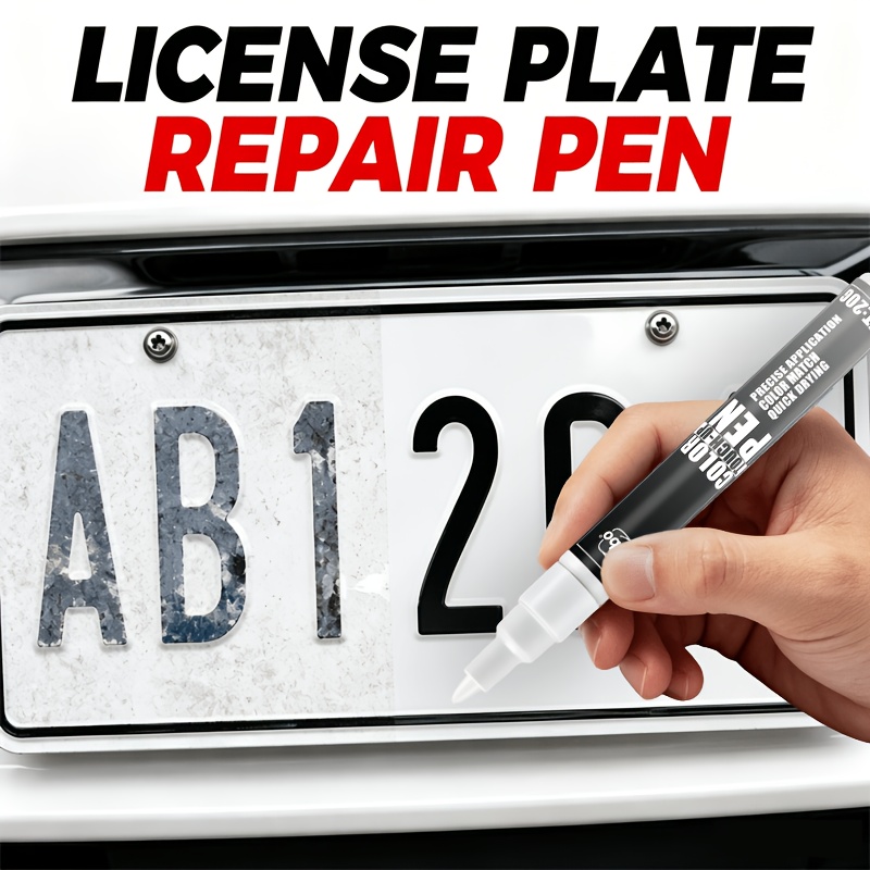 IFUBO Nuolatinis žymeklis, tinkamas automobilio taisymo rašikliui - Vandens pagrindo rašalas valstybinio numerio taisymui, išblukusioms raidėms, plastikiniams paviršiams, mygtukams ir automobilio kėbulo atkūrimo įrankiui, kompaktiškas žymeklis „pasidaryk pats“, greitiems taisymams, kasdieniams