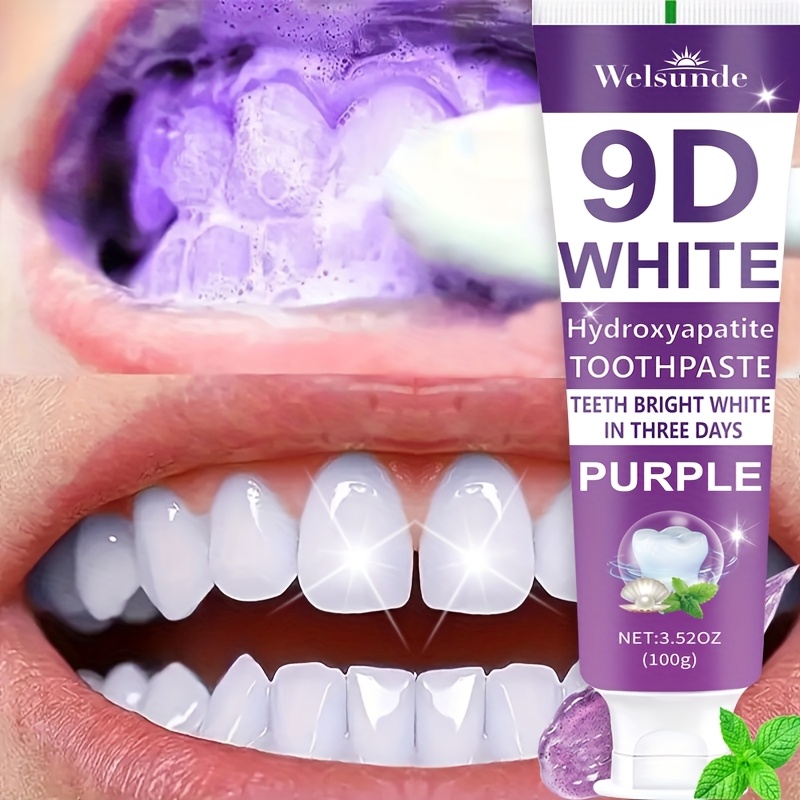 9d Purple Hydroxyapatite Toothpaste For Deep Cleaning & Smile, With , Gums, Travel-size 100g/3.52oz, Ideal Oral Hygiene Gift For , Suitable For Everyday