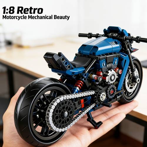 item picture 1 8 scale motorcycle building blocks set educational mechanical assembly toy collectible model ornament for desktop home decoration gift for christmas mothers day valentines day