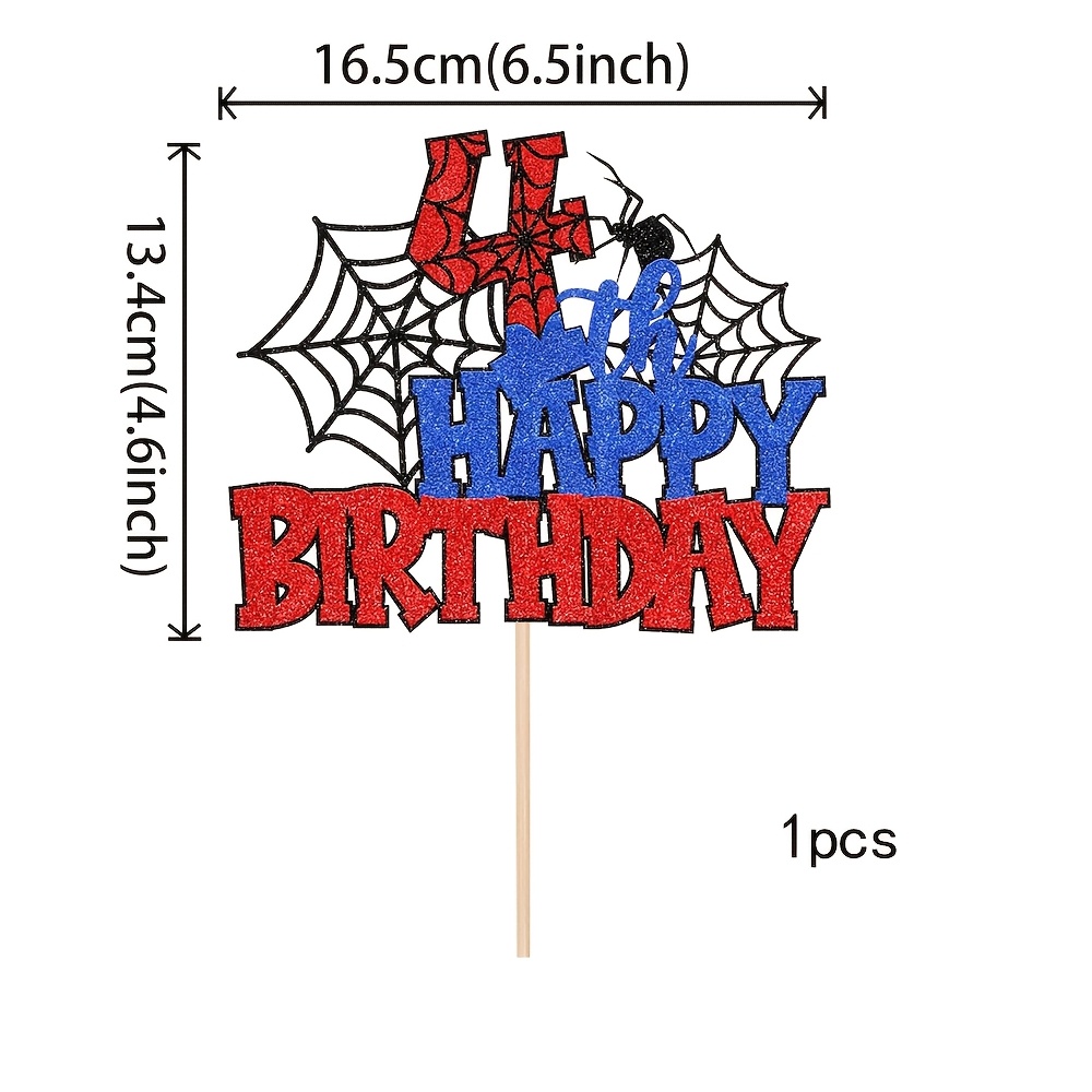 Image of 1pc 4-year-old 5-year-old Birthday Cake Toppers, Boy Girl Cartoon Theme Happy Birthday Cake Decorations, Halloween, Christmas