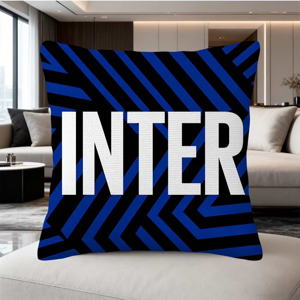 TEMU 2d Football Club Themed Design Printed Pillowcase, 45*45cm/18*18inch, Modern Pattern Decorative Pillow Cover, Zipper Closure, Machine Washable,