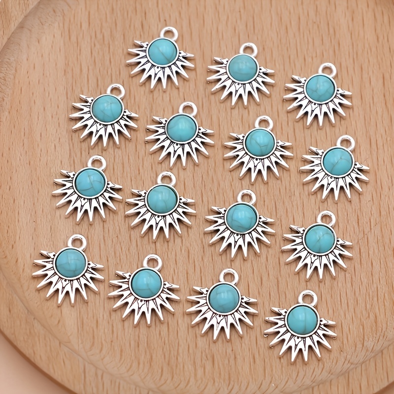 Image of 15pcs Bohemian Fan-shaped Sun Charms Pendants For Jewelry Making Necklace Bracelet Earrings Key Chain Accessroies