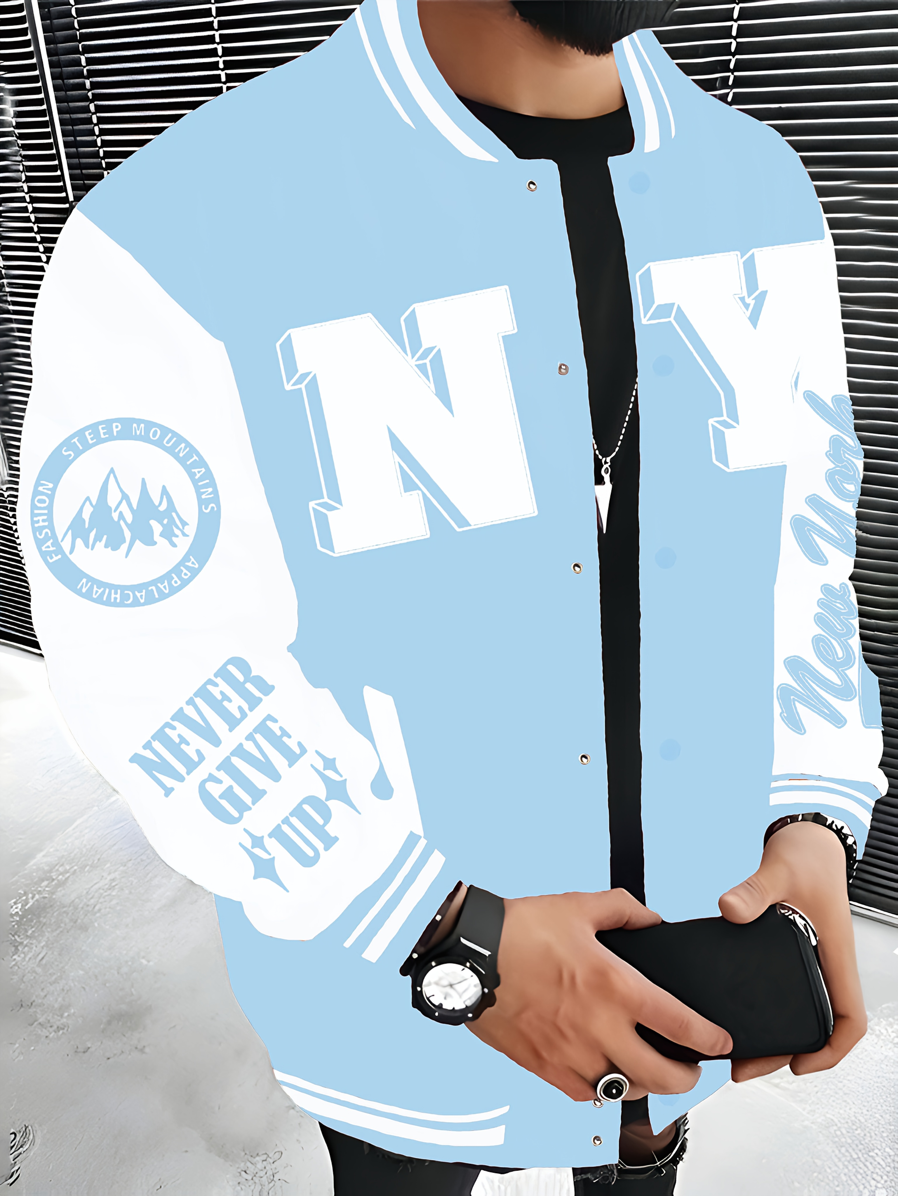 New Trendy Brand I Fashion City Name NEW YORK NY English Name Series Baseball Jacket for Men, Lightweight And Warm Men'S Jacket, Fleece Men'S Jacket, Cute Tops, Hip-Hop Rock Clothing - Image 10