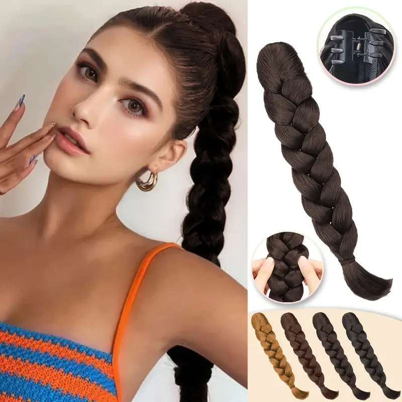 elegant claw clamp ponytail extension versatile loose curly hairpiece for for parties weddings casual attire high quality heat resistant fiber in more shades ponytail hair extensions details 0