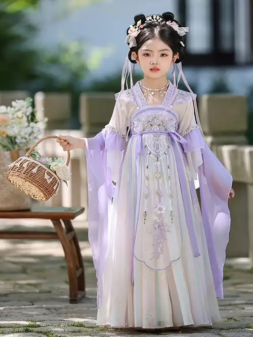 Girl's Hanfu 2026 New Style Children's Ancient Chinese Style Ultra-Ethereal Tang Dress * Dress for Spring and Autumn Girl's Hanfu 2026 New Style Children's Ancient Chinese Style Ultra-Ethereal Tang Dress * Dress for Spring and Autumn