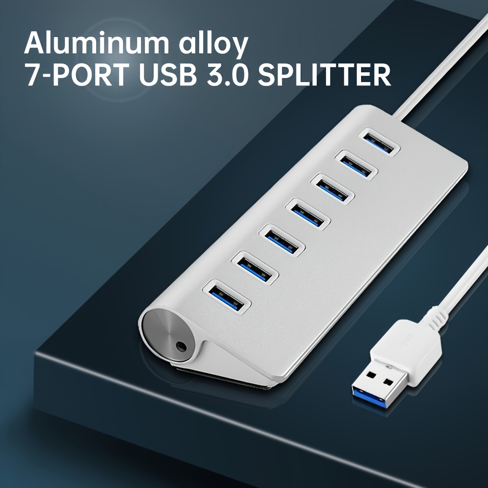 usb hub 7 port charging interface expansion usb 3 0 high speed data transmission for desktop laptop computers silver Product details 0