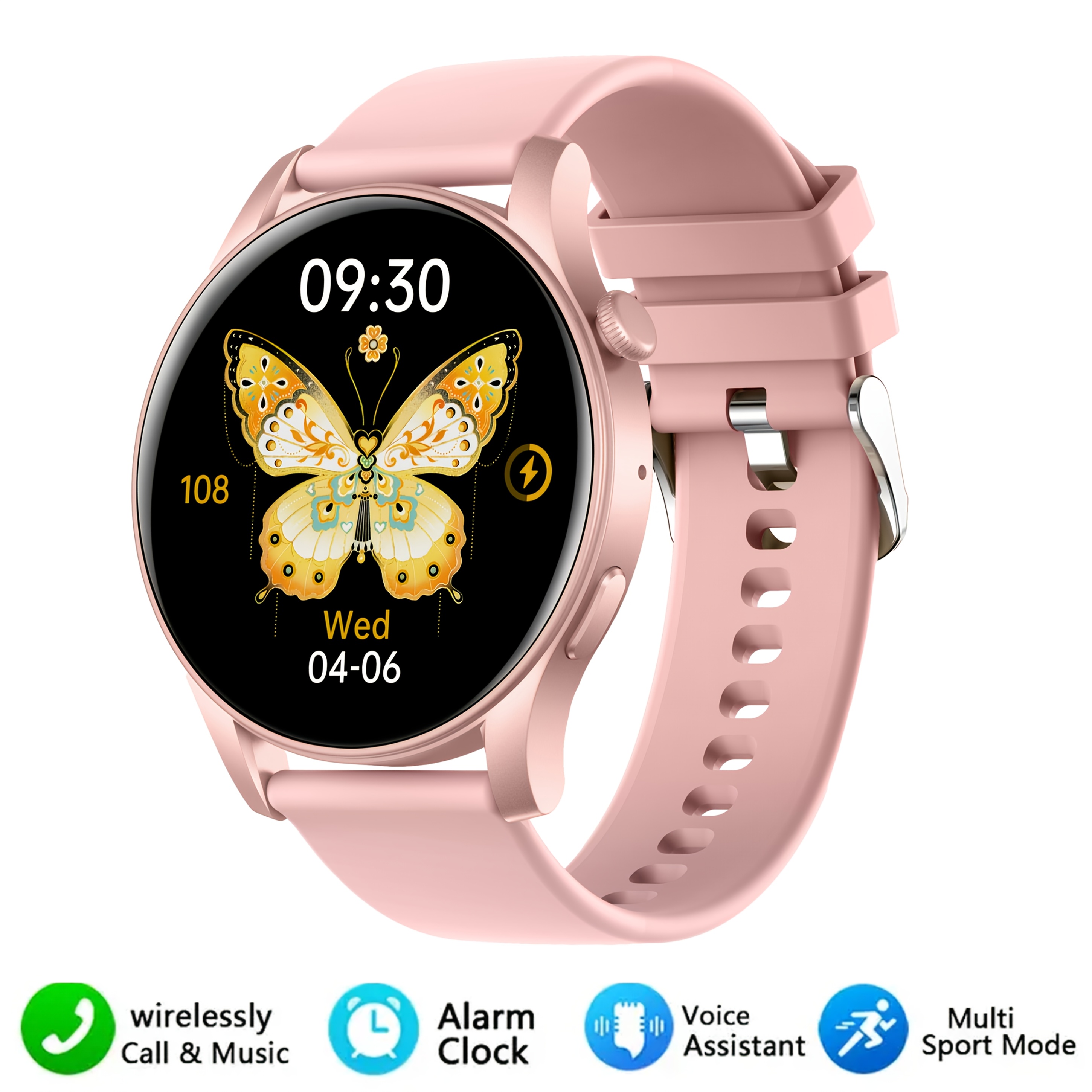 3.63 cm 360*360 HD Screen Smart Watch 280mAh Battery Outdoor Sports And Fitness Message Push Music Control Weather Display Wireless Call Unisex Smart Watch 2024 New, Workout Companion, Activity Monitor, Modern Wearable, Sleek Smartwatch, Longlasting