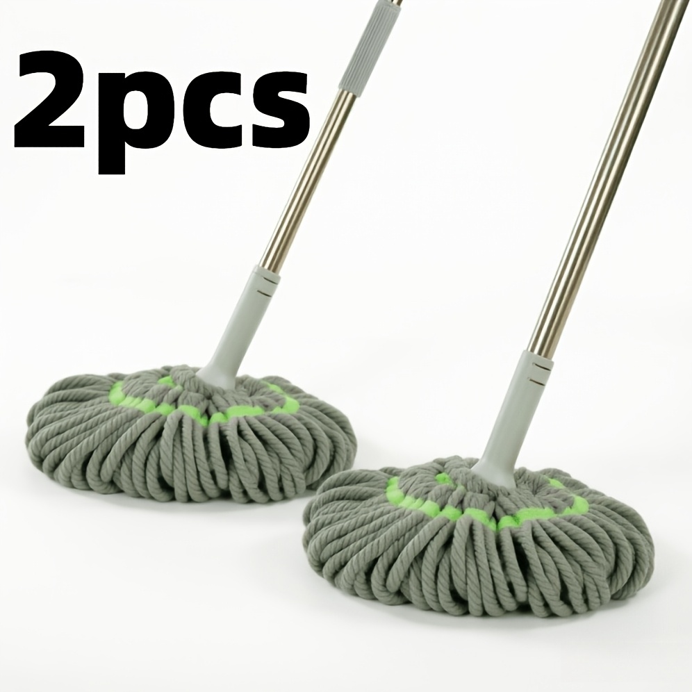 TEMU 2-pack Long Handle Self-wringing Mop: Detachable And Replaceable Head For Deep Cleaning Hardwood, Tile And Grout - Wet/dry Floor Tool For Home