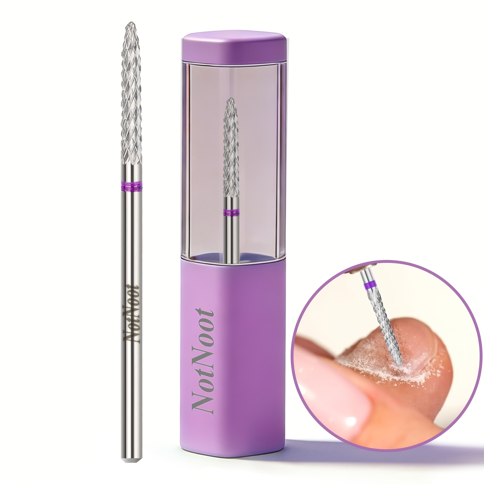 Small Cone Cuticle Clean Nail Drill Bits, 3/32" 2mm Conical Carbide Nail Bit, Professional Safety Under Nails Cleaner For Cuticle Dead Skin, Electric Manicure Additions