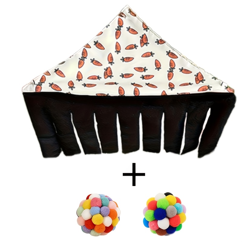 TEMU hamac cachette pour et cochon d'Inde avec 2 balles jouets, pour le d'un animal de compagnie - Accessoire de cage confortable, convient aux