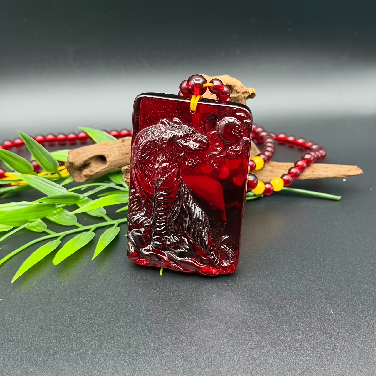 Unisex Tiger Climbing Mountain Pendant Necklace, Fierce Design