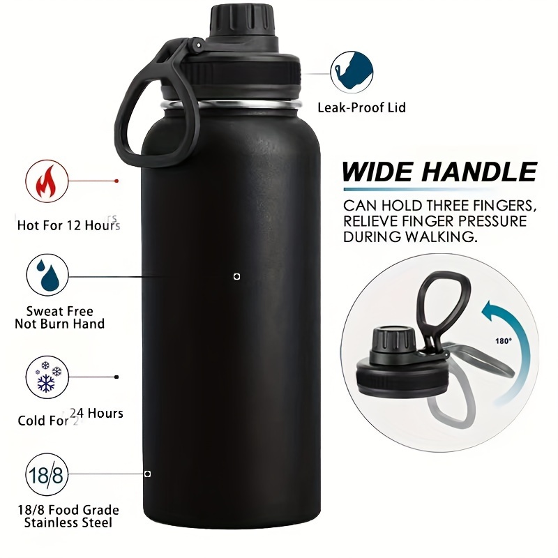 

32oz Stainless Steel Insulated Water Bottle - Double Wall Vacuum, Leakproof Lid For Sports & Outdoor Activities - Perfect Gift For Christmas, , Valentine's, Mother's & Father's Day