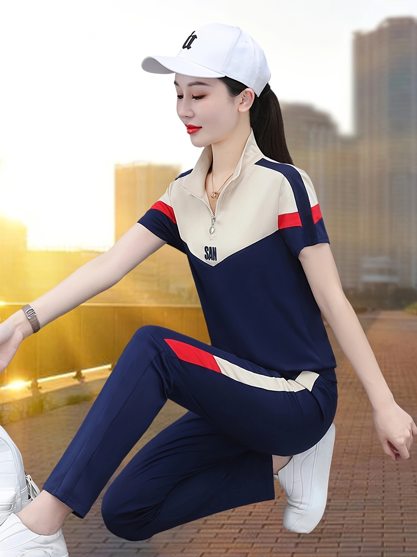 Gym Clothes New Look Active Wear Ice Fiber Fabric Set Casual