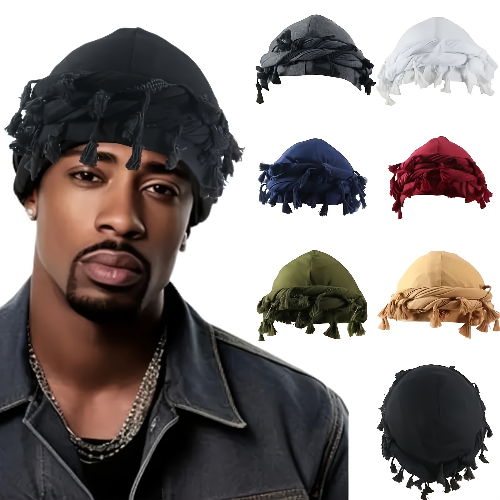 

1pc Men's Retro Twist Head Wrap, Lined Halo Head Wrap For Men And Women