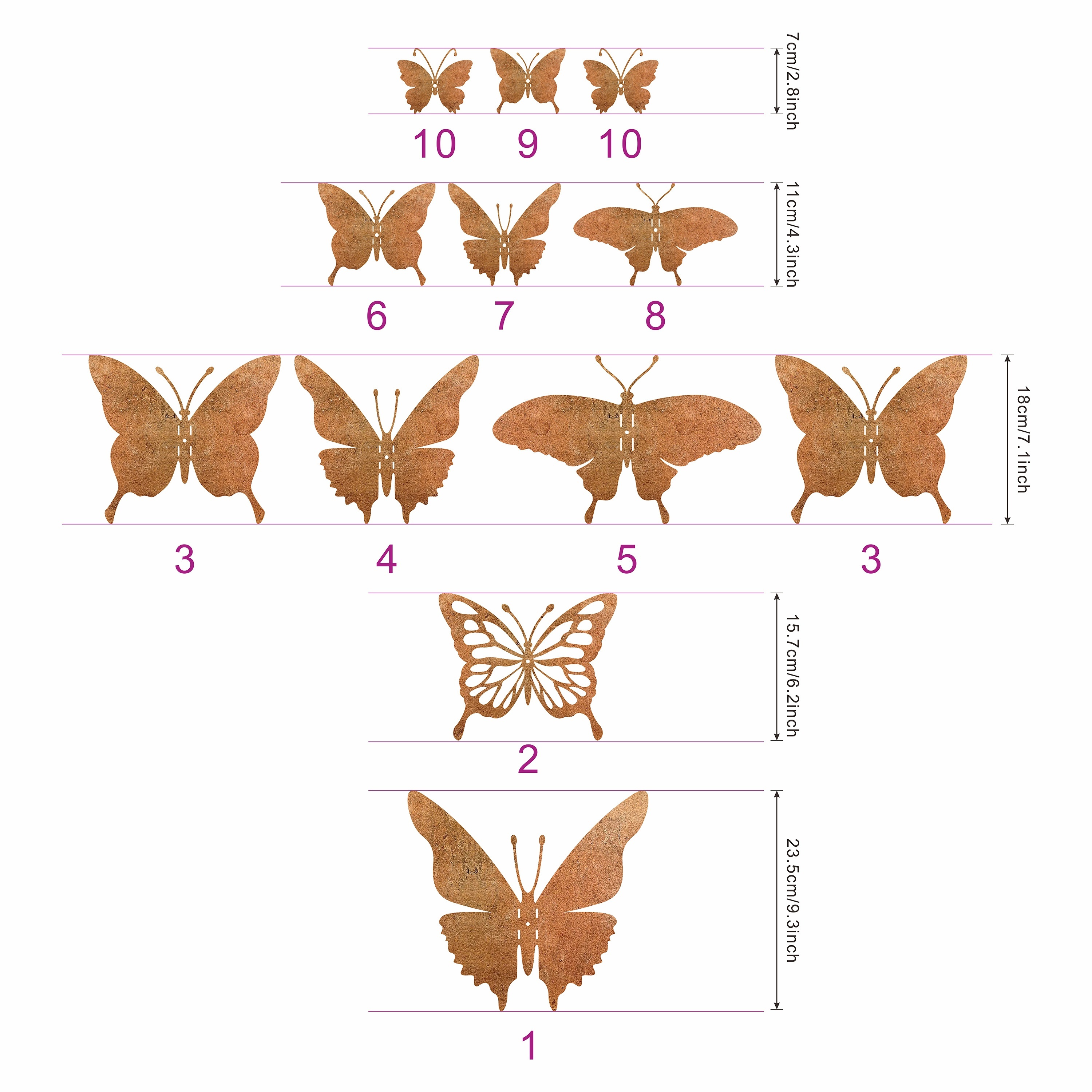 TEMU 12-piece Set Rustic Wall Art - Iron Garden Fence Decor - Metal Garden Animal Sculptures - Outdoor Rustic Metal Art - Garden Decor - Rustic