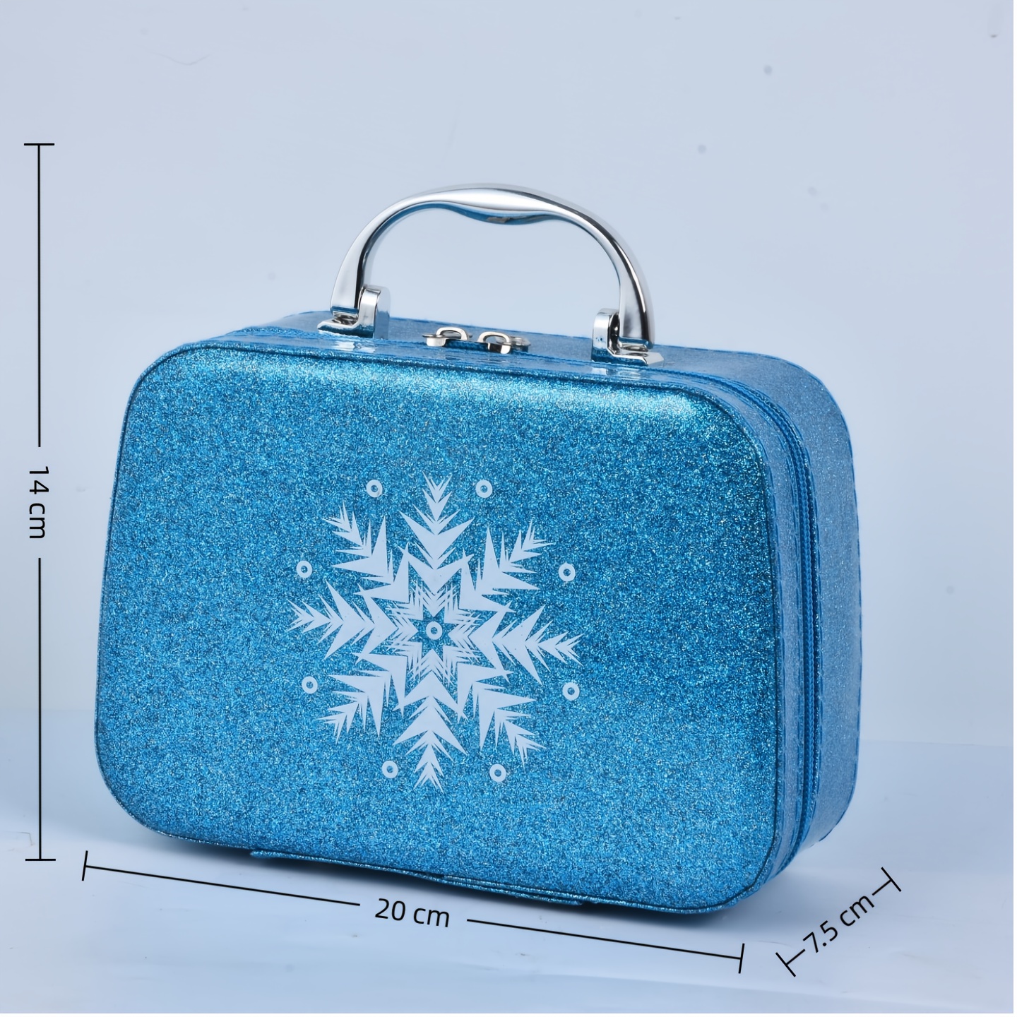 Blue Snowflake Shaped Makeup Bag, Cute Design, Ideal Gift For Christmas And Halloween, Making Your Gift And Thoughtful.