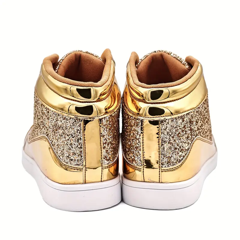 men glitter shoes women sparkly sneakers high sequins boots shiny disco retro metallic Product details 1