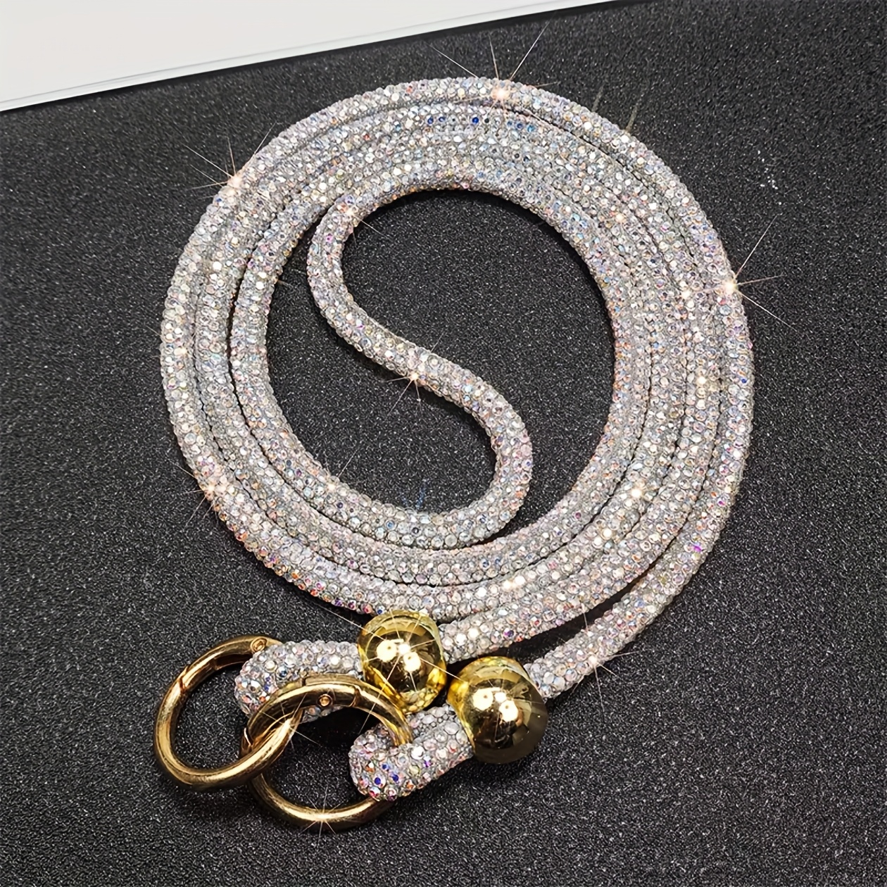 Image of 1pc Luxury Rhinestone Phone Lanyard Long Crossbody Cellphone Strap Shoulder Bag Charm, Diy Wallet Making, Outdoor Backpack Pendant Decoration, Best Gift, Diy Wallet Making