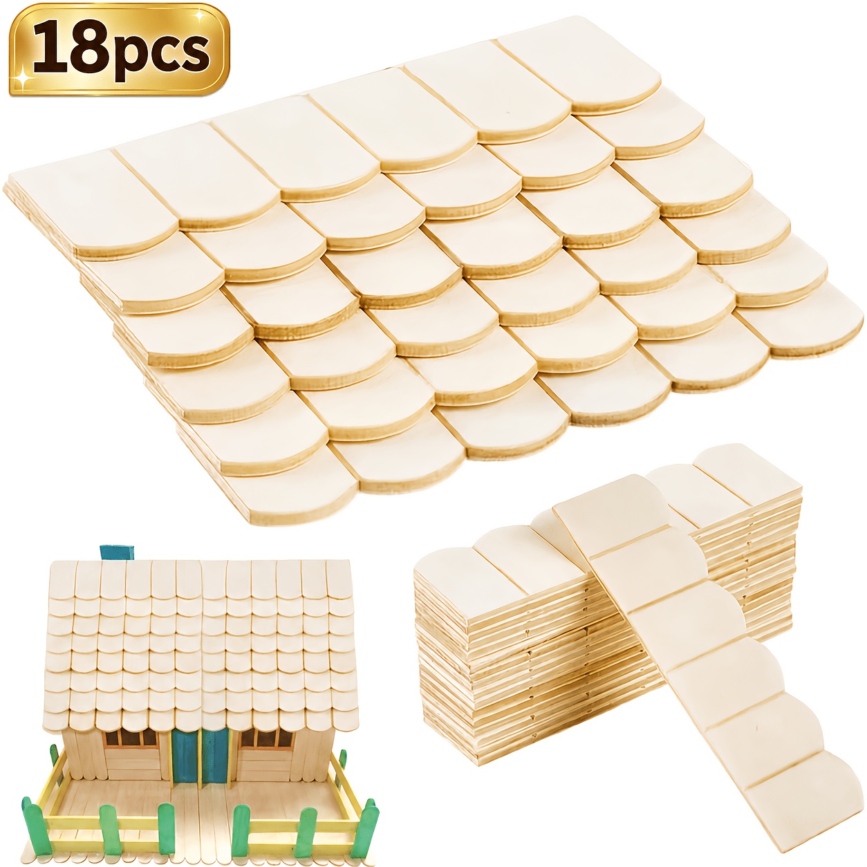 TEMU 18pcs Set Of Wooden Decorative Painting Graffiti Dollhouse Decoration Handmade Craft Decoration Home Decoration Birthday Wedding Theme Party