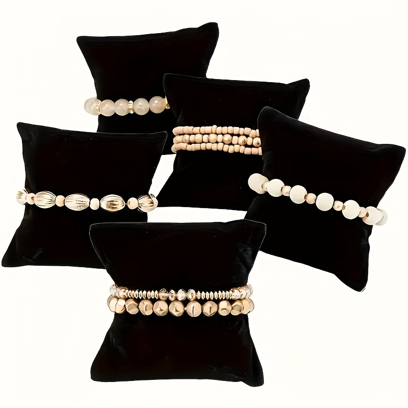 TEMU Set Of 20 Black Pillows For Displaying Bracelets And Watches - Ideal For Showcasing Jewelry, Crafting Displays, And Packaging Needs, Providing Soft Support For Jewelry Pieces And Crafting