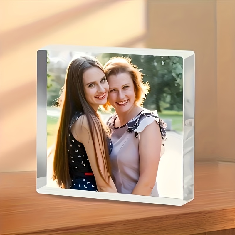 TEMU [2d Flat] [2d Flat] Personalized Acrylic Photo Frame, Designed For Bedroom, Living Room, Desk, And Meeting Room Scenes. Ideal Gift For Family, ,