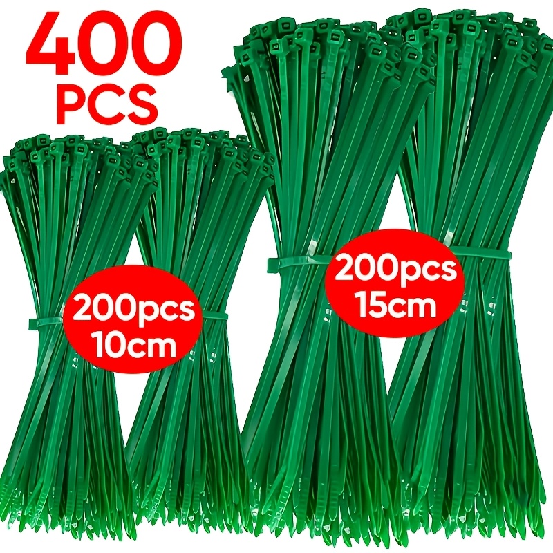 TEMU 400 Green Self-locking Garden Plant Ties, Plant Fastening Ties, Durable And Aesthetic, Suitable For Plant Gardening Ties, Outdoor Hanging Ties,