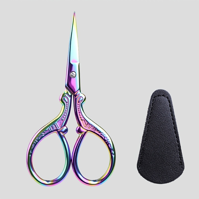 TEMU 1pc Of Stainless Steel Small Phoenix Scissors With Case, Featuring A Sharp Blade And A Comfortable Grip, Suitable For Office Use, Sewing, Home