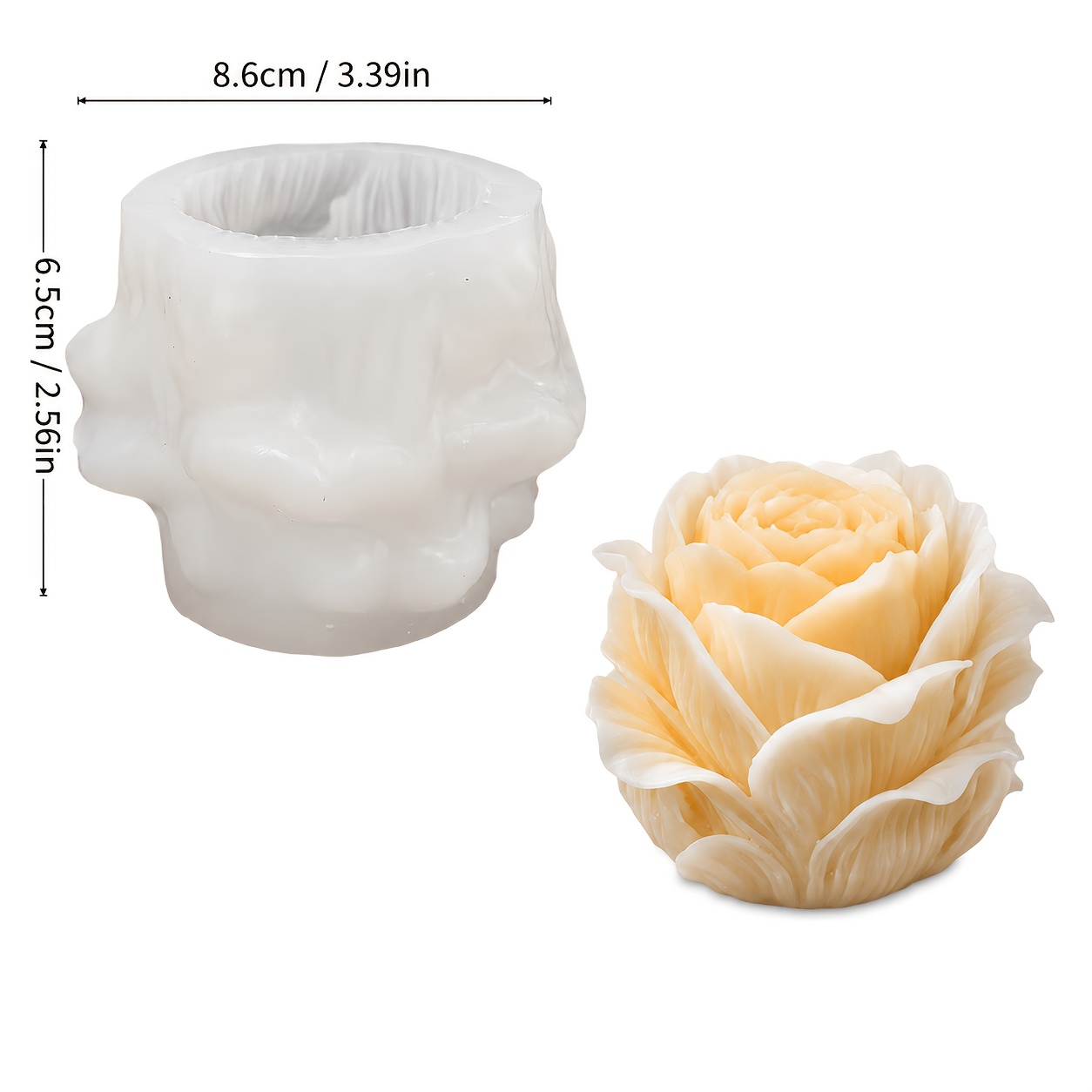 TEMU Resin Silicone Mold, 3d Lady Rose Flower Silicone Mold, Realistic Candle Mold, Candle Making Mold For Home Decor Wedding Gift Craft, Flexible