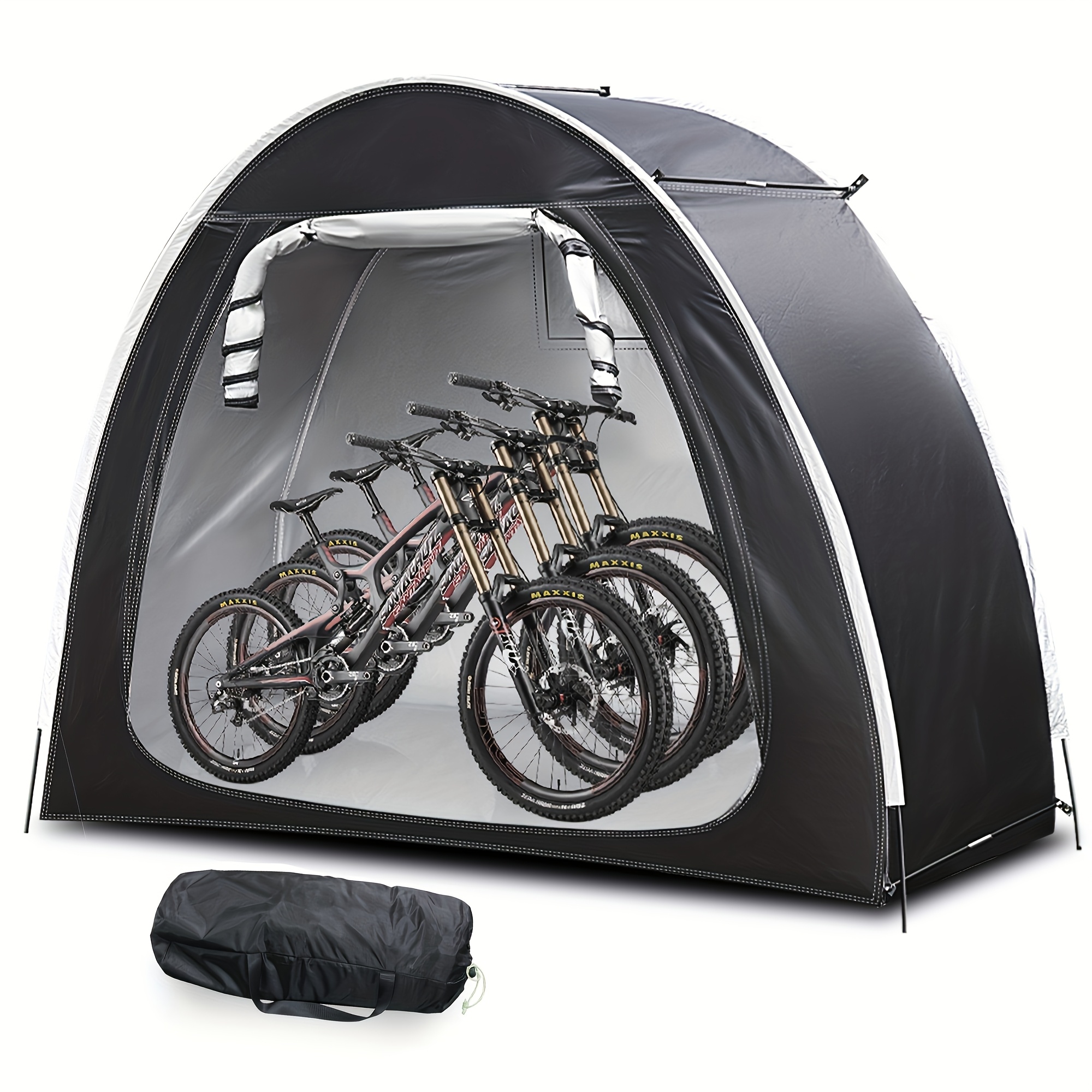 TEMU Outdoor For Large Storage Tent, Thick Rainproof Cloth Portable Carport, Suitable For Large Capacity Storage Space Of Bicycles, Motorcycles, And