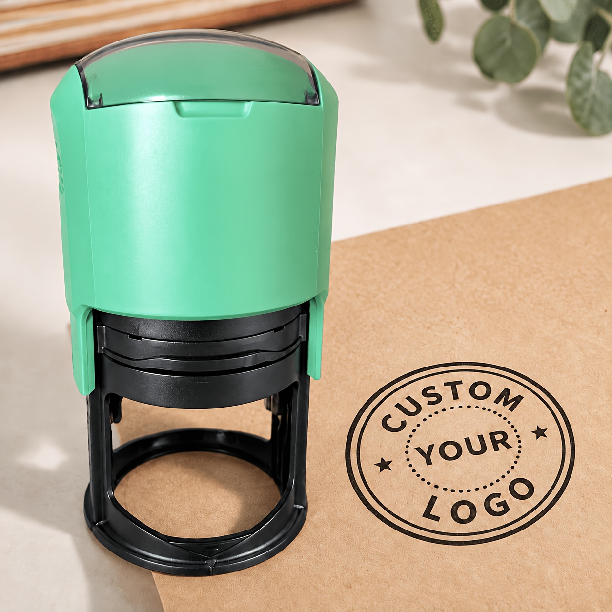 TEMU Customized With Provided Image, Premium Matte Texture Shell, Olive Green Color, Suitable For Custom Corporate Stamps, Family Crests, Wedding