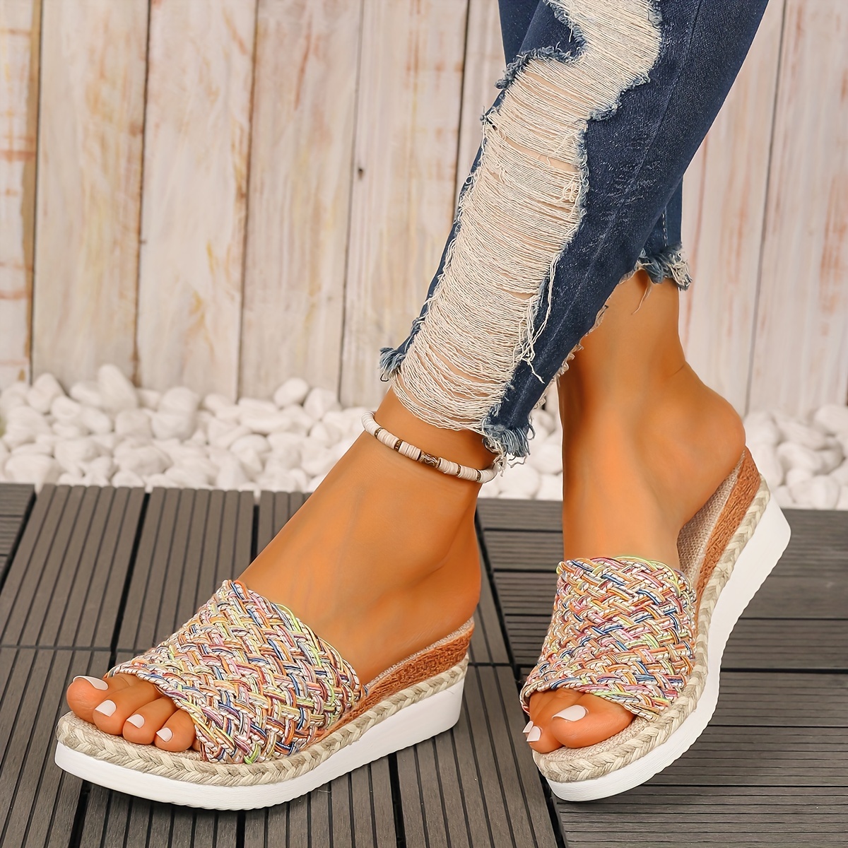 Summer Shoes Footwear For Pool Party Women's Platform Sandals Slip