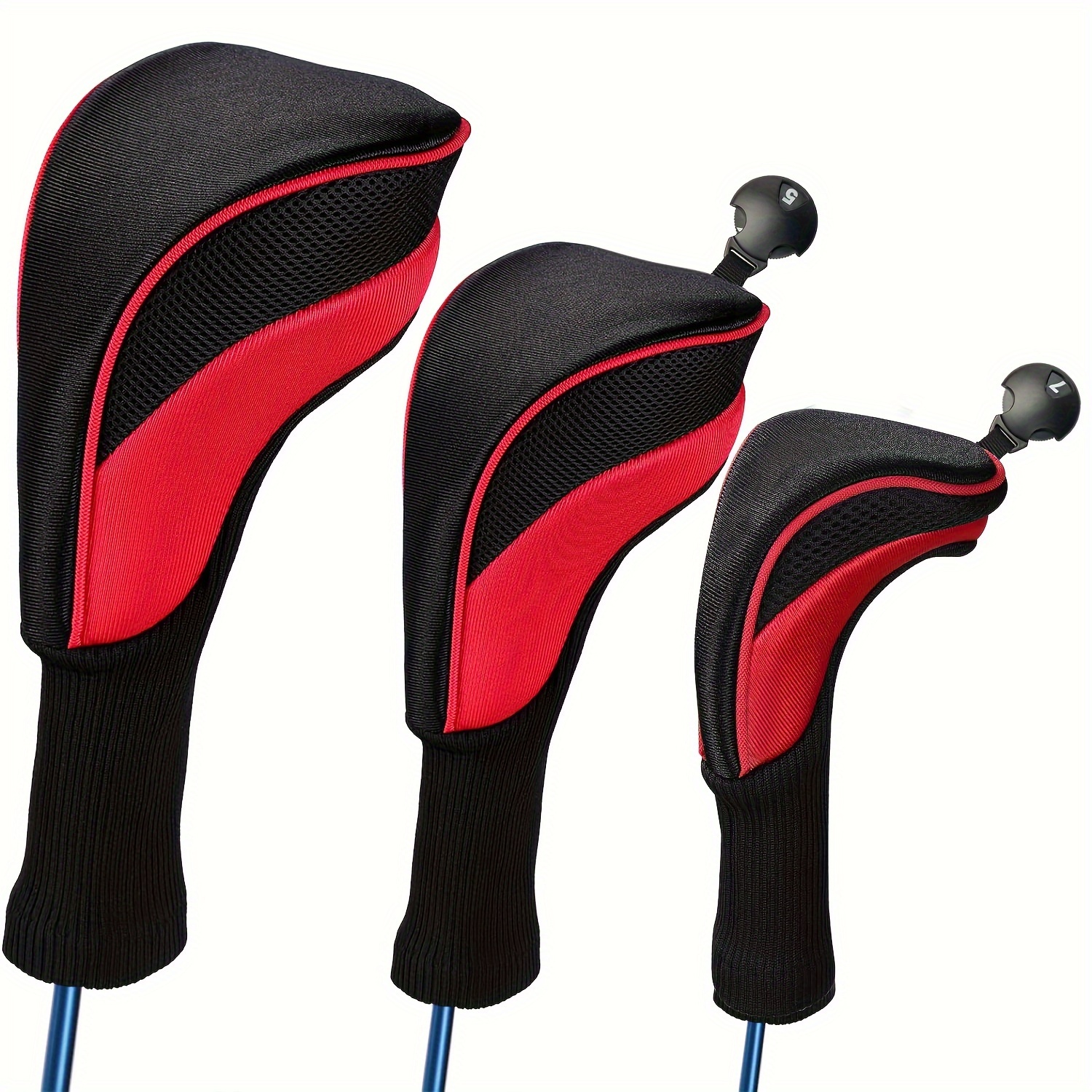 

3pcs Golf Head Covers With Interchangeable Labels, Suitable For And Driver Clubs, Golf Accessories