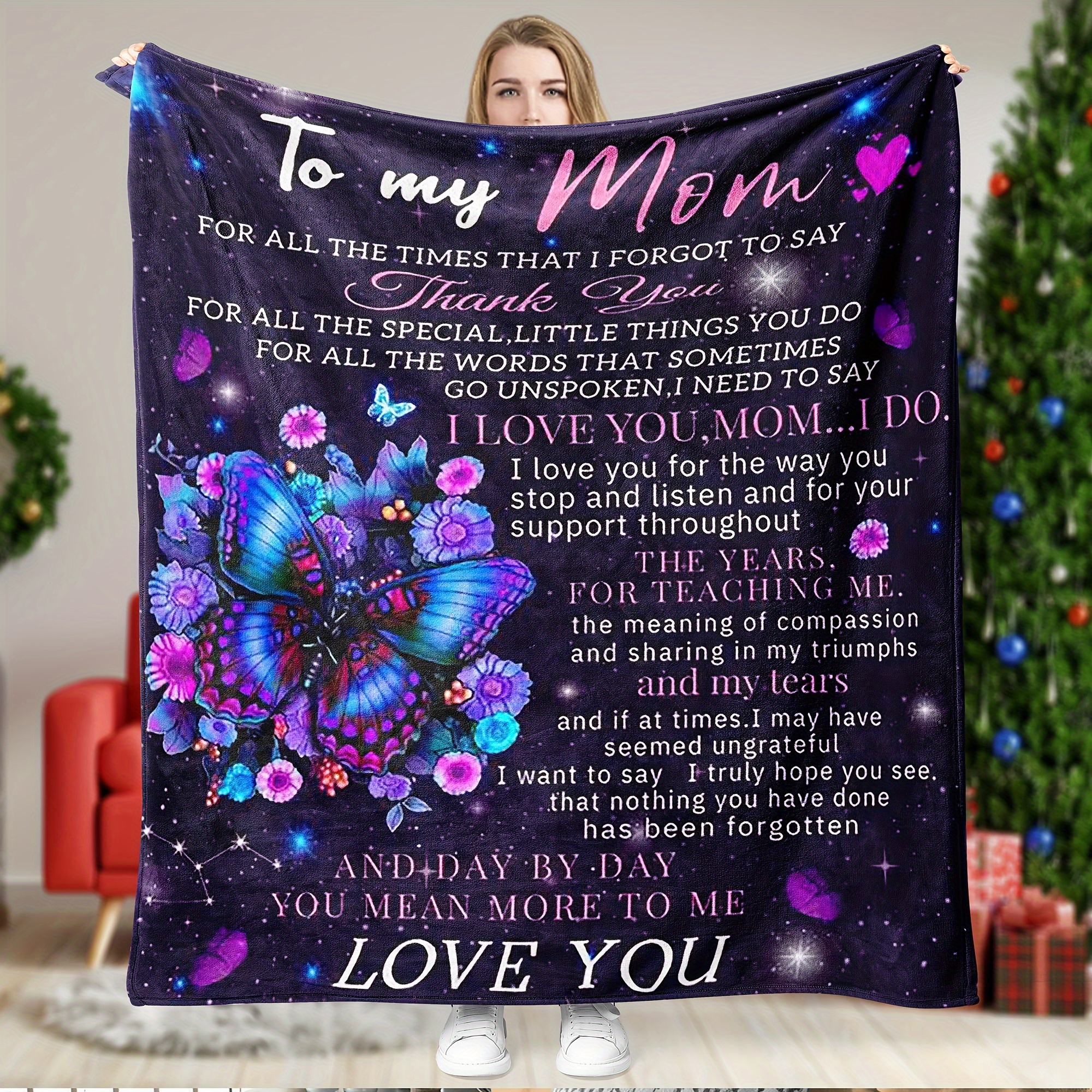 

Gifts For Mom, Mom Birthday Gifts For Mom, Mom Gifts, Gifts For Mom Birthday, To Blanket From Daughter Son, Flower Throw Blanket, Soft And Comfortable Blanket