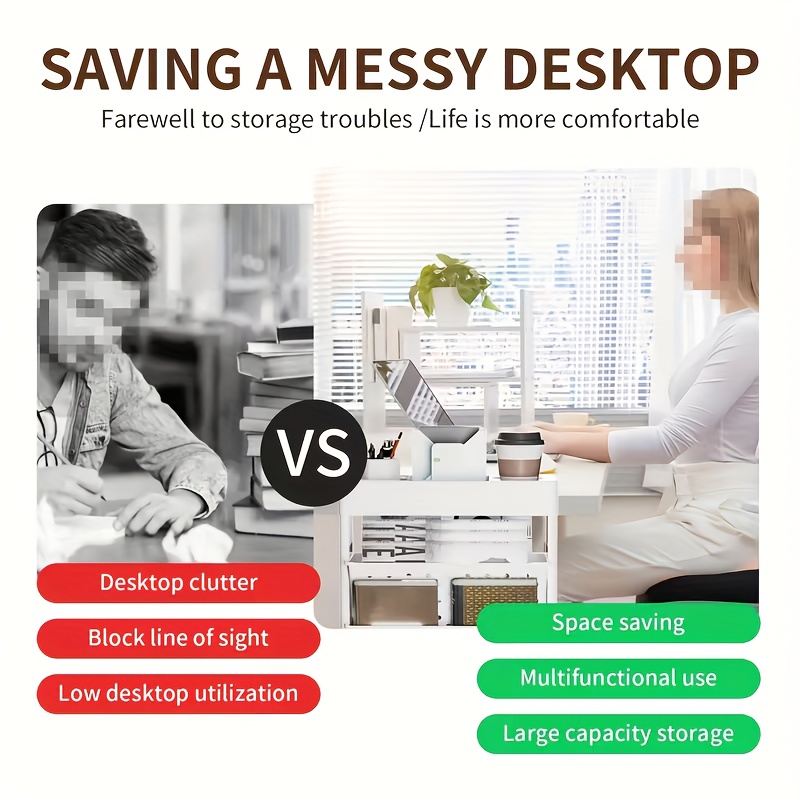 5-Layer Rolling Book Storage Box, Desktop Hanging Organizer
