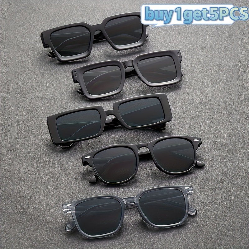 

Ensemble de 6 lunettes de mode pour hommes, style décontracté, monture et verres en polycarbonate, accessoires décoratifs pour les loisirs quotidiens, polyvalent pour une utilisation .