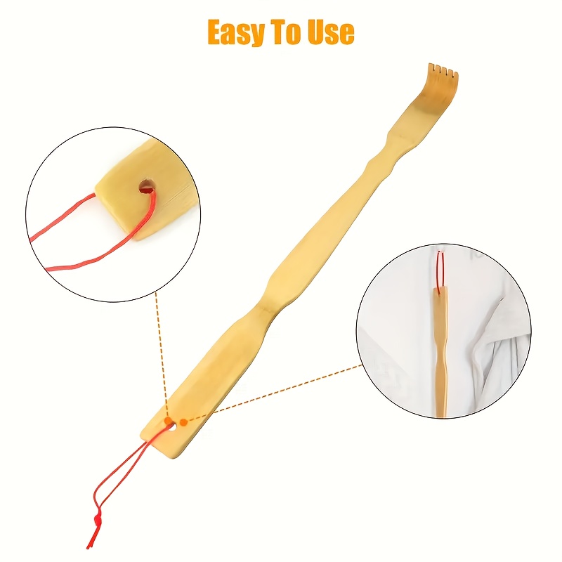3pcs bamboo back scratcher with long handle ergonomic   massager for   muscle tension portable novelty gift for   holiday gift idea personal care tool   design durable scratching tool Product details 4