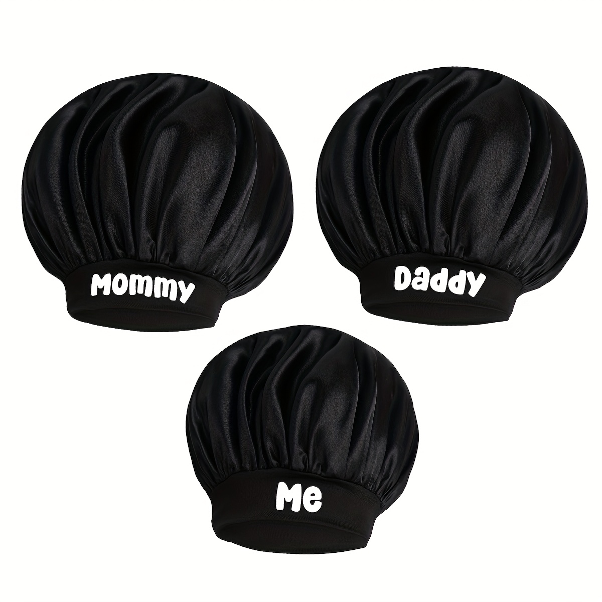 3pcs family matching satin bonnet set daddy mommy sleeping Temu